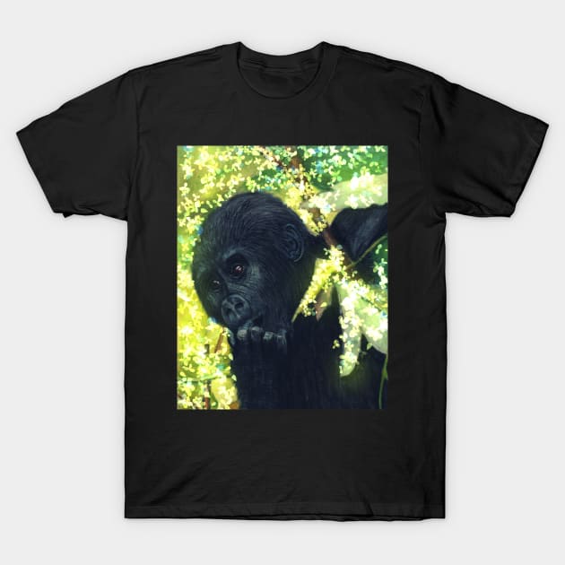 Gorilla T-Shirt by teenamarie23art